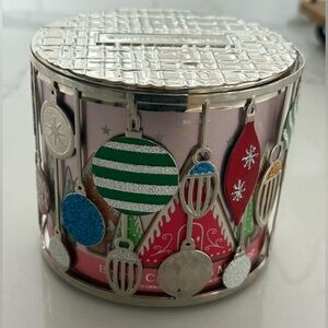 Bath and Bodyworks Festive Holiday Candle Holder Candle not Included